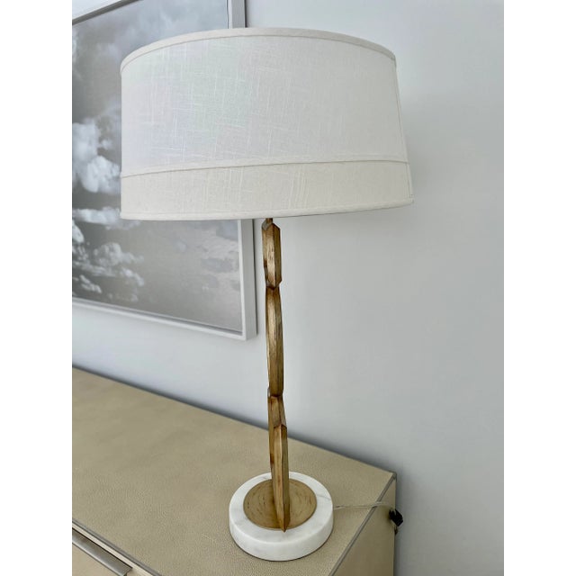 Transitional Art Allegretto Gold Single-Light Table Lamp For Sale - Image 3 of 10