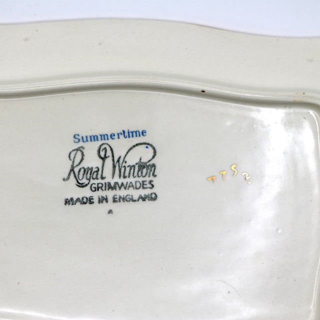 Ceramic 1930s Royal Winton Grimwades "Summertime" Chintz Covered Butter Dish For Sale - Image 7 of 9