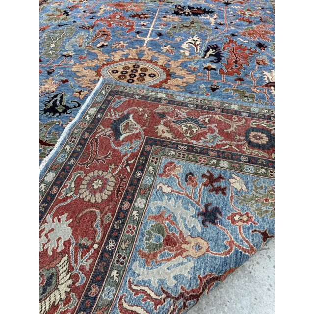 Blue Persian Bidjar Design Hand-Knotted Wool Rug, 09'01 X 11'10 For Sale - Image 10 of 10