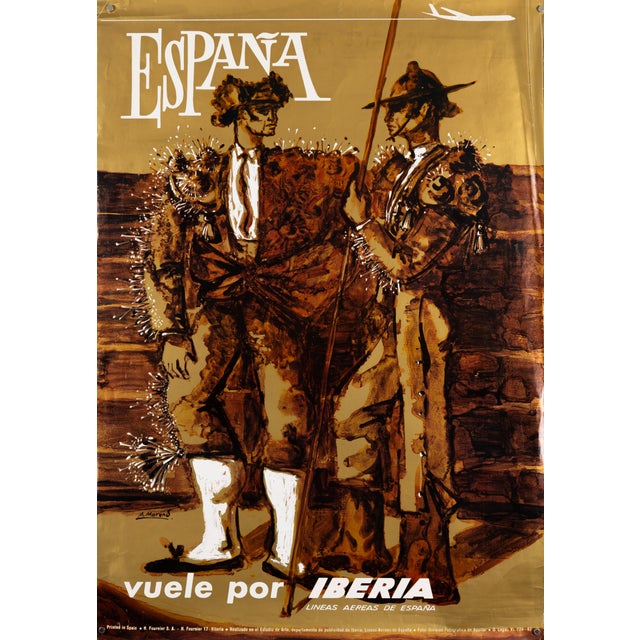 Vintage Iberia España Airline Poster, 1967 For Sale - Image 9 of 9