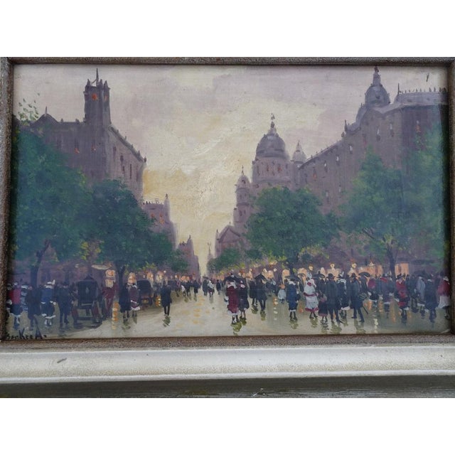 Antal Berkes, Impressionist Scenes, 1890s-1910s, Oil on Canvases, Set of 2 For Sale - Image 3 of 17