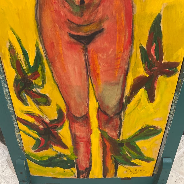 c.l. Bono Painted Wood Reversible Screen by Two Different Artists For Sale - Image 9 of 11