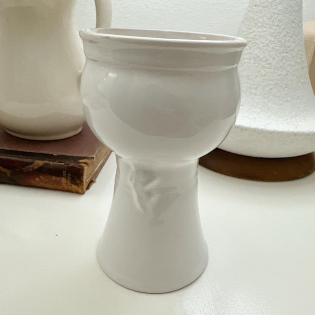 Vintage Veb Haldensleben Face Vase | East German MCM Ceramic Planter | Sculptural Head Vase | Minimalist Art Pot For Sale - Image 4 of 6