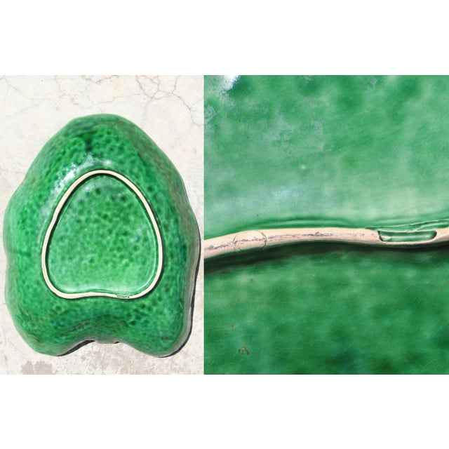 1900s Large Earthenware Bordallo Pinheiro Cabbage Centerpiece, Portuguese For Sale - Image 12 of 12