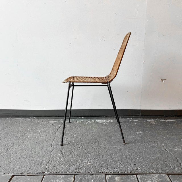 Vintage Metal and Wicker Chair For Sale - Image 11 of 18