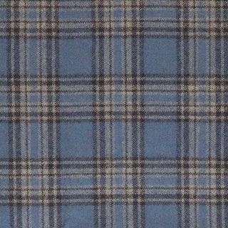 Holland & Sherry - Wilde Cobalt - Plaid Blue Fabric - Wool - 4 Yards For Sale