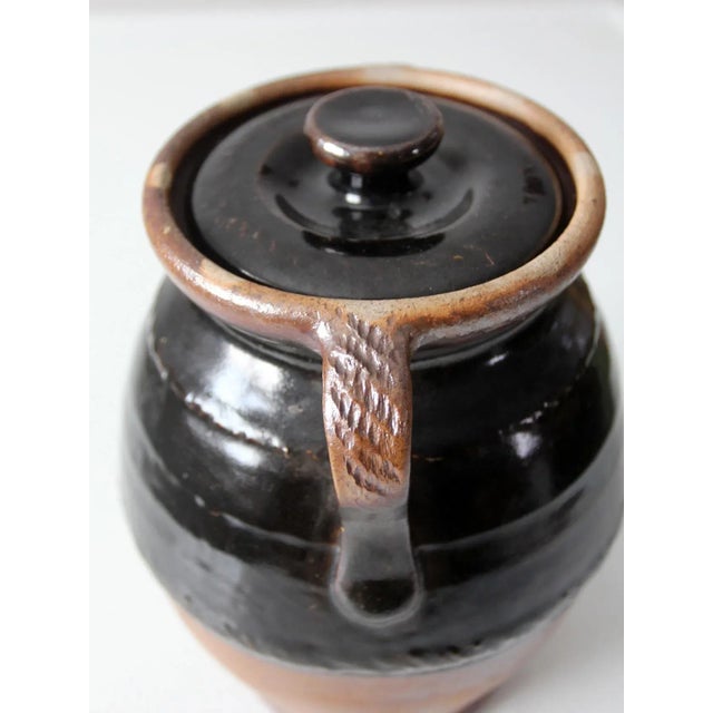 Brown Vintage Studio Pottery Jar For Sale - Image 8 of 13