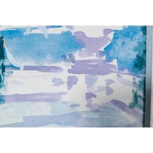 Impressionist Andre Gisson (American 1921-2003) Watercolor & Gouache on Paper, Seascape With Figures For Sale - Image 3 of 5