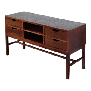 1970s Pair of Rosewood Mirror and Side Table by Severin Hansen Jr
