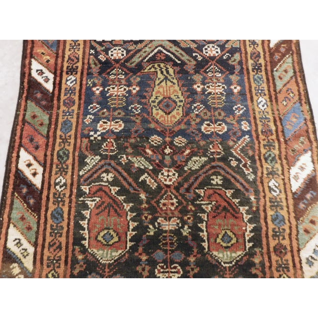 Textile 1940s Hand Knotted Blue Background Runner For Sale - Image 7 of 13