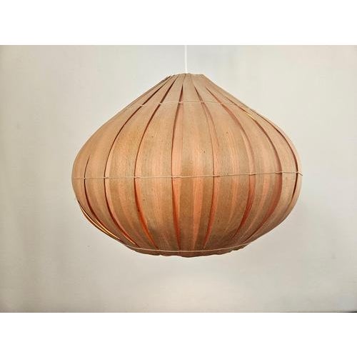 Brown Mid-Century Veneer Pendant in the style of Hans-Agne Jakobsson, Denmark, 1960s For Sale - Image 8 of 16