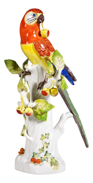 Parrot on Trunk with Cherries by J.J. Kaendler for Meissen, 1989