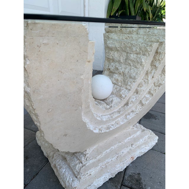 Vintage Postmodern Tessellated Mactan Stone/Travertine Side Tables Attributed to Magnussen Ponte - Set of 2 For Sale - Image 13 of 15