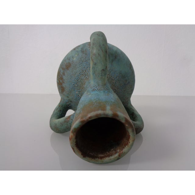 German Studio Ceramic Handle Vase by Lu & Gerd Grove, Lübeck, 1960s For Sale - Image 14 of 18