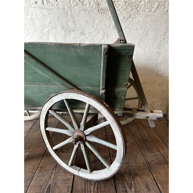 Victorian Painted Wooden Four-Wheel Hand Cart, 1880 For Sale - Image 6 of 8