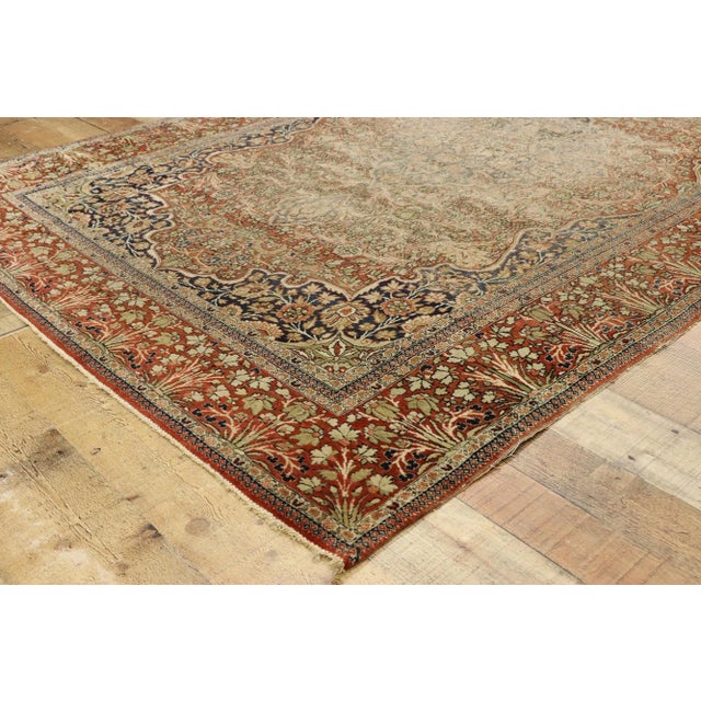 Late 19th Century Persian Mohtesham Kashan Rug, 04'05 X 06'10 For Sale In Dallas - Image 6 of 9
