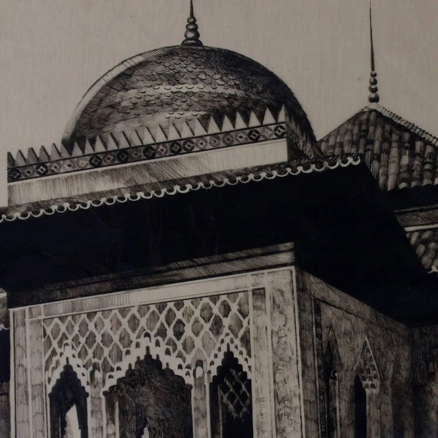 Reverse Drawing of Moorish Architecture by Cathy Wiggs For Sale - Image 4 of 9