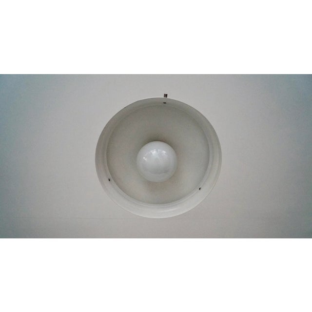 White 1950's Mid-Century Modern Aluminum Light Fixture For Sale - Image 8 of 13