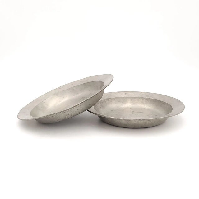 Gray Pair of Pewter Plates, 18th or 19th Century For Sale - Image 8 of 9