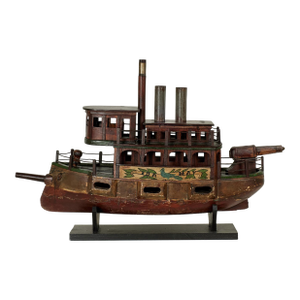 Antique Folk Art Boat Model