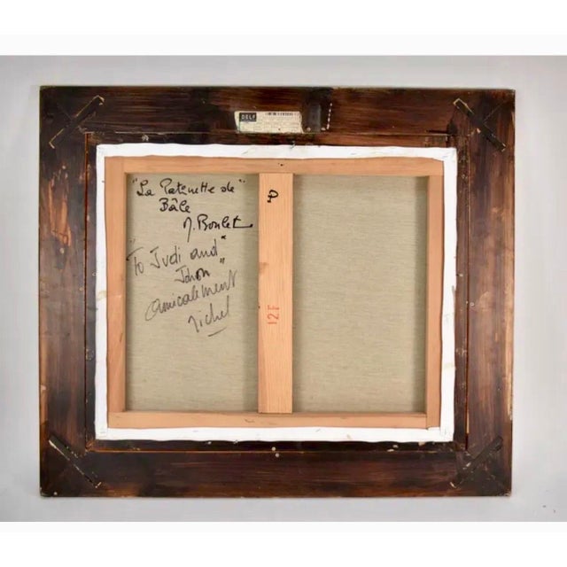 Michel Boulet, Charming French Naive Art, Clowns on Bicycle Michel Boulet Folk Art Oil Painting For Sale - Image 11 of 11