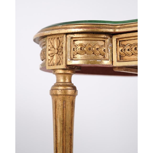 Antique Louis XVI Gustavian Desk with Glass Top & Drawer, 1850s For Sale - Image 10 of 14