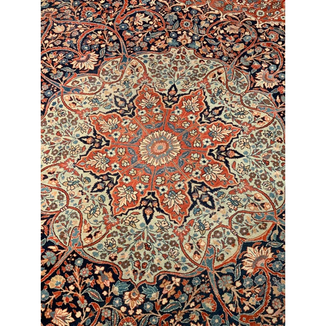 Ruby Red Rust Persian Antique Tabriz 14'6'' X 17'6'' For Sale - Image 8 of 13