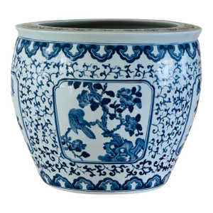 19th Century Chinese Blue and White Porcelain Jardiniere