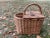 Late 20th Century Vintage Picnic Basket Wicker W/ 2 Wine Bottle Compartments For Sale - Image 5 of 12