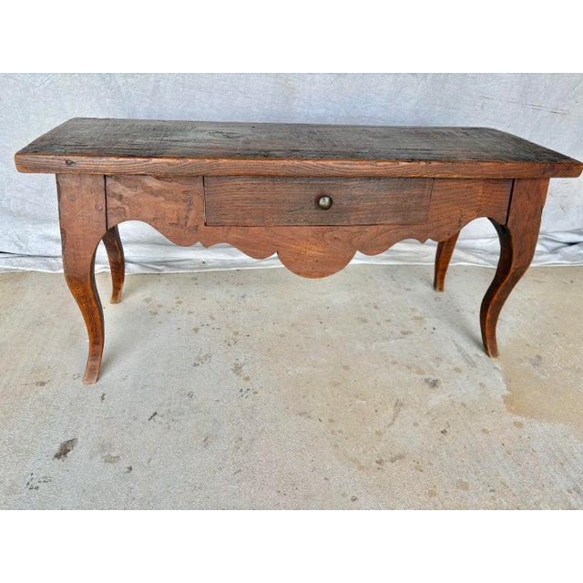 19th Century French Provincial Walnut Louis XV Style Bench For Sale - Image 4 of 12