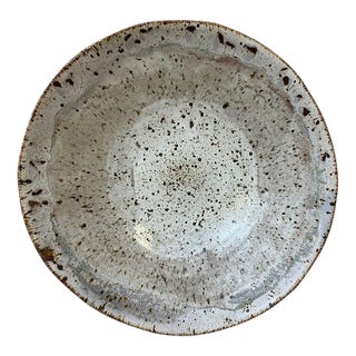 Ceramic Large Serving Bowl Hand-Built Speckled Stoneware For Sale