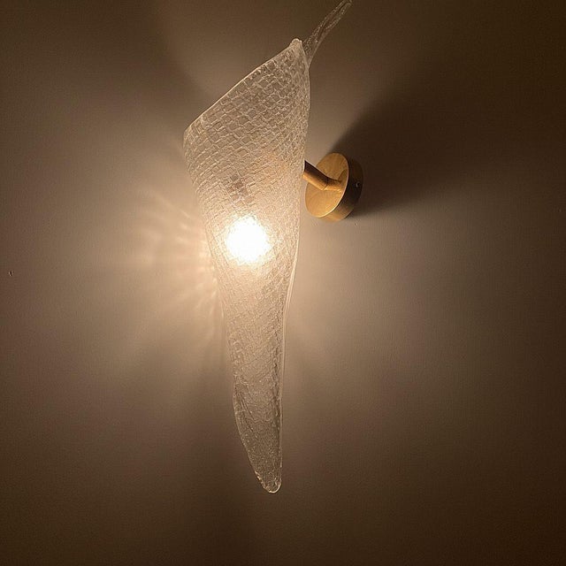 Mid-Century Modern 1970s Mid Century Murano Glass Sconces - A Pair For Sale - Image 3 of 14