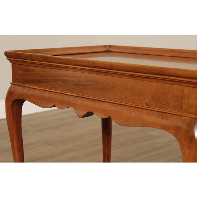 1980s Stickley Queen Anne Style Cherry Tea Table For Sale - Image 11 of 12