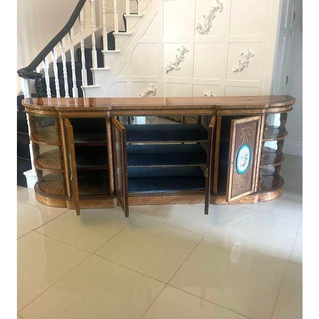 Large Antique Satinwood Inlaid and Ormolu Mounted Sideboard, 1850 For Sale - Image 3 of 12
