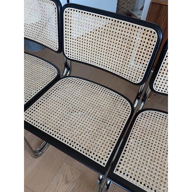 Attributed to Marcel Breuer Cesca Caned Dining Chairs - Black X4 - Like New For Sale - Image 11 of 14