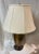 Traditional Vintage 80's Lamp With Large Brass Center and Wood Base For Sale - Image 3 of 13