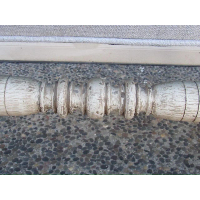 Vintage Painted Turned Wood Bench For Sale - Image 16 of 16