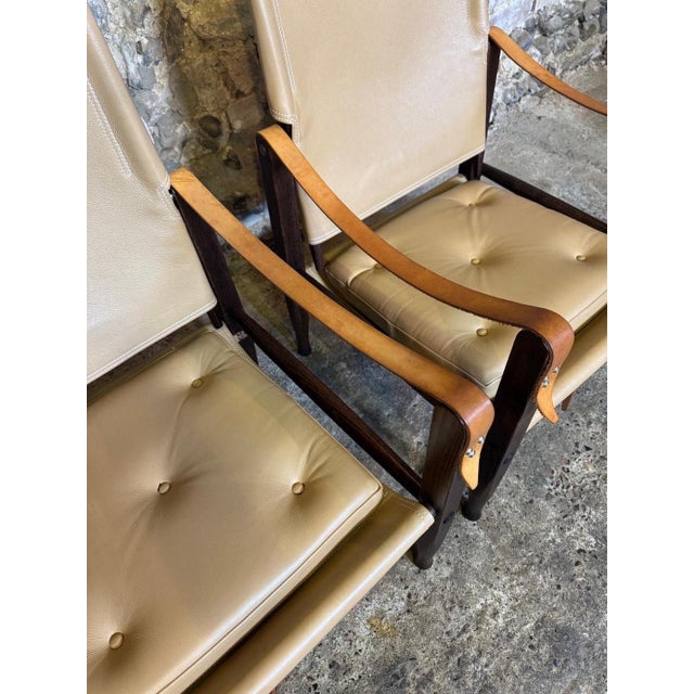 KK47000 Safari Chairs in Leather attributed to Kaare Klint for Carl Hansen & Søn, 2010s, Set of 2 For Sale - Image 9 of 18