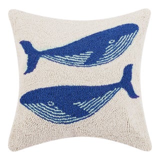 Whale Hook Pillow, 18" x 18" For Sale