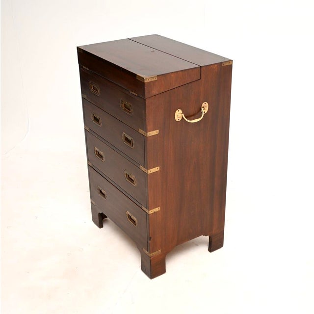 Metal Military Campaign Style Bureau Chest of Drawers, 1930s For Sale - Image 7 of 11