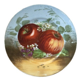 1900s French Porcelain Limoges Apples Plate For Sale