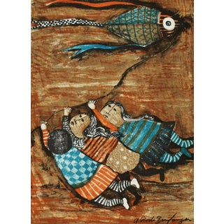 1970s Graciela Rodo Boulanger Original Lithograph Untitled 6 For Sale