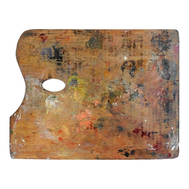 Vintage Wood Authentic Used Artist Palette For Sale