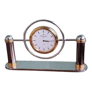 Vintage Christofle Silver Plated Art Deco Desk Clock