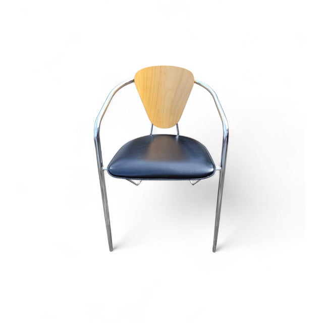 Italian Postmodern Chrome, Bentwood and Black Leather Dining Chairs from Effezeta, 1980s, Set of 4 For Sale - Image 14 of 18