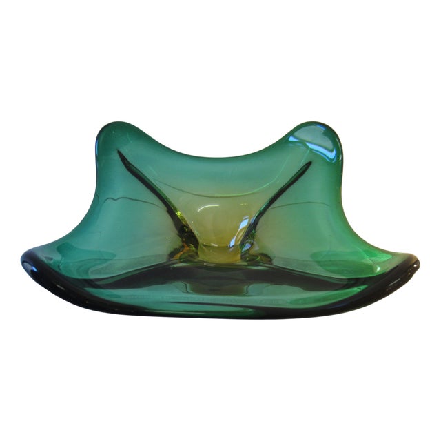 Large Sommerso Murano Glass Bowl from Seguso, 1960s For Sale