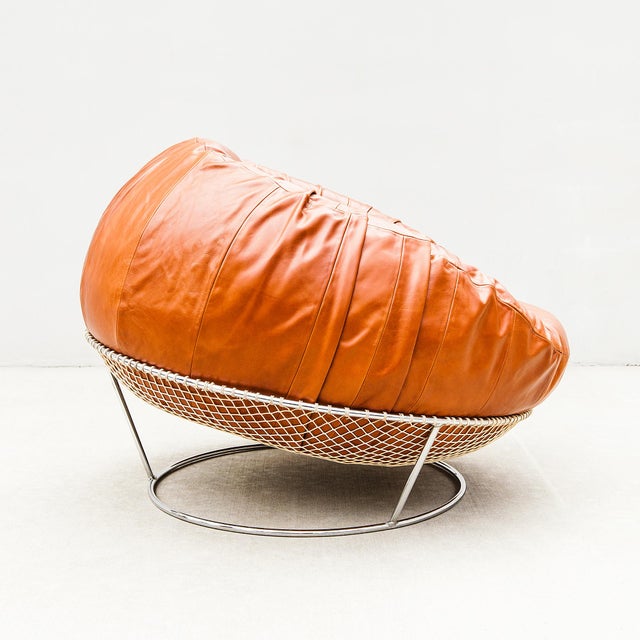 Mid-Century Modern Percival Lafer Mp-87 Lounge Chair in Cognac Leather, 1970s Brazilian Mid Century Modern For Sale - Image 3 of 16