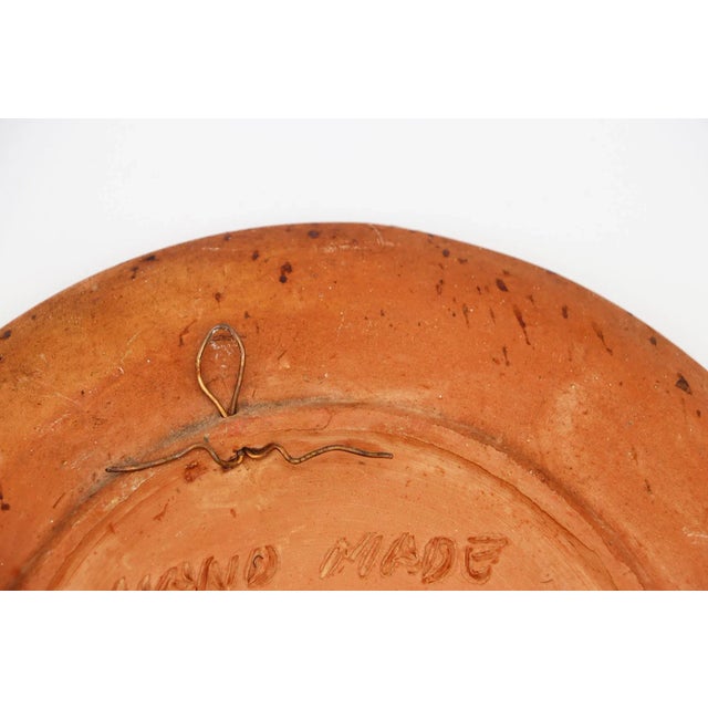 1960s Low Relief Plate Depicting Two Roosters Fighting, Portuguese Studio Pottery For Sale - Image 11 of 12