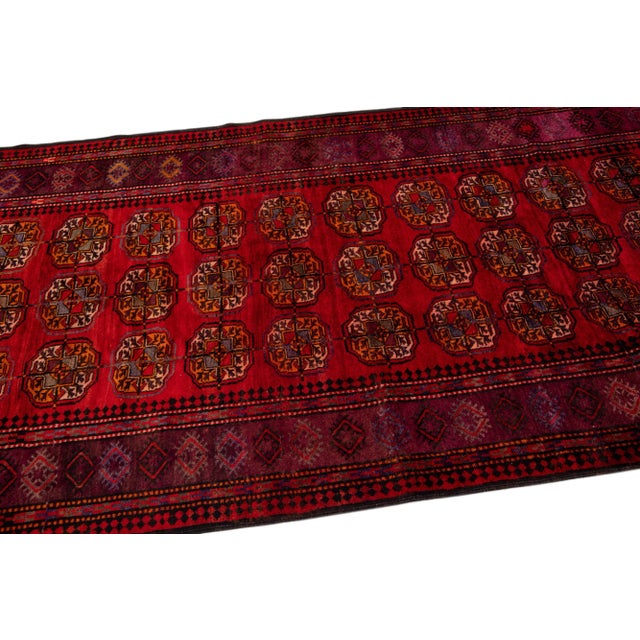 1960s Vintage Persian Shiraz Handmade Red All-Over Wool Rug For Sale In New York - Image 6 of 7