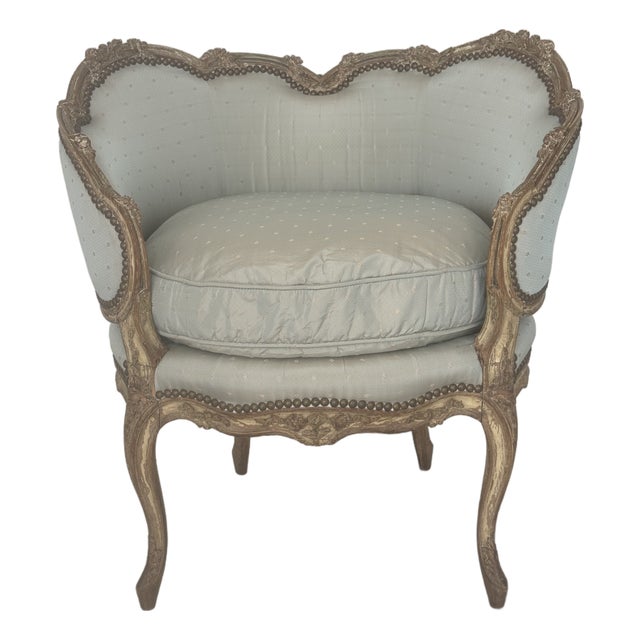 Antique,French Provincial ,Louis XV ,Berger,Delicate Carved Wood Frame ,With Gilded Accent For Sale